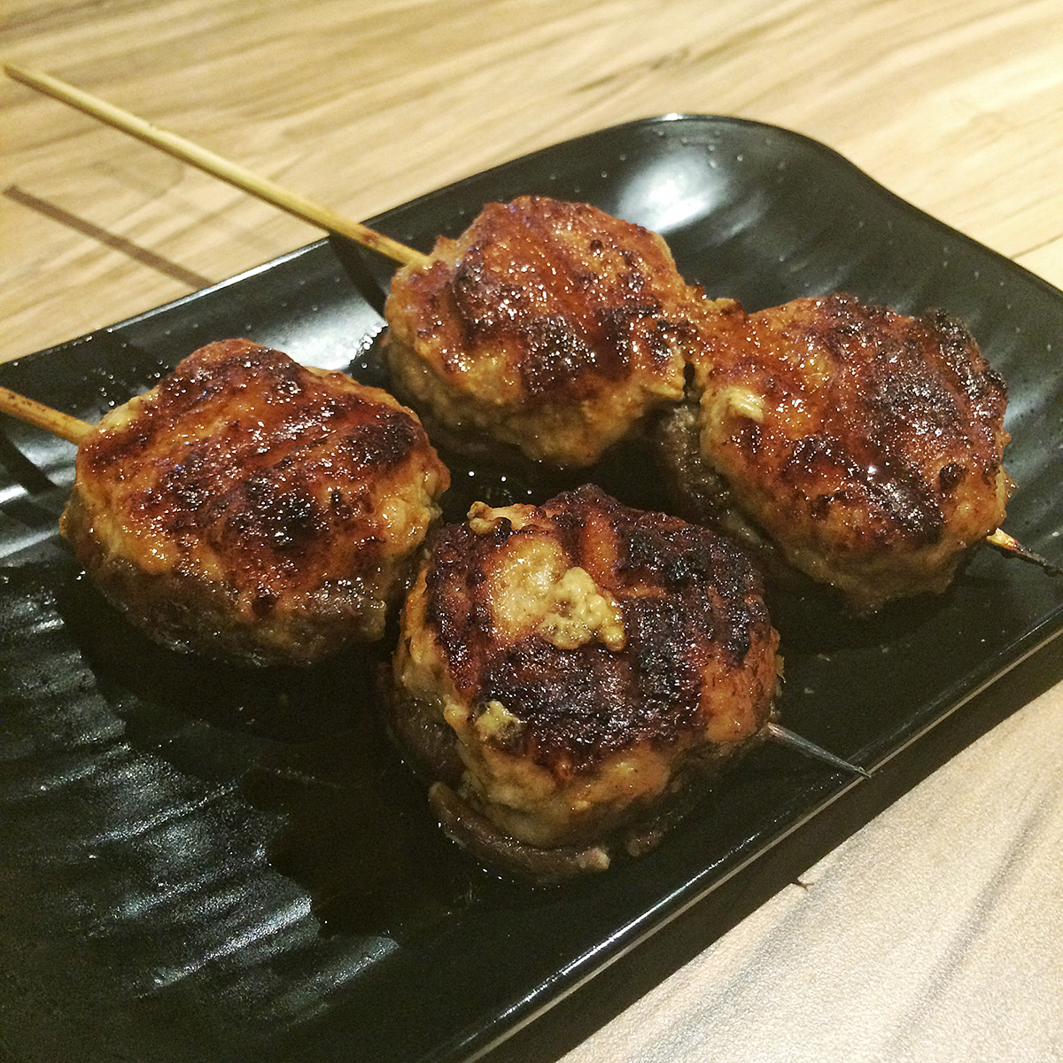 Yakitori Bincho-Tan: Shitake Mushroom Stuffed with Ground Pork